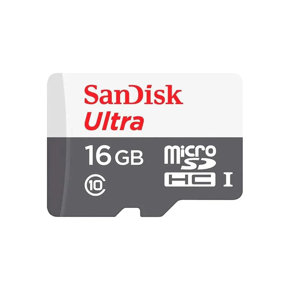 SanDisk 16 GB Ultra Android Class 10 MicroSDHC Memory Card, White/Grey, SDSQUNS-016G-GN3MN - eBuy UAE
